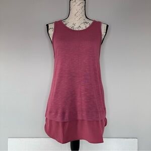 J.CREW | Pink Mauve Hue Fowy Tank Top w/ Bottom Trim | Size Medium